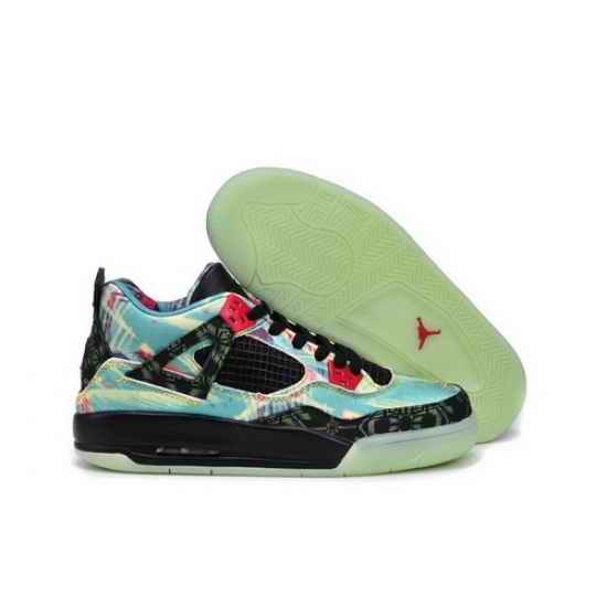 Air Jordan 4 Shoes 2013 Womens Maple Glow Limited Edition Black Blue Red